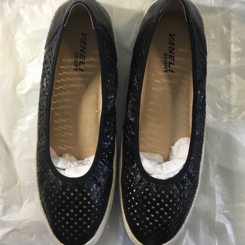 Vaneli Sport - Black Espadrille Comfort Shoes - 11 W